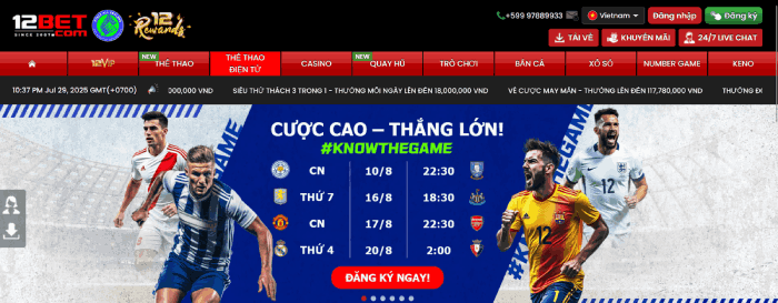 nhà cái uy tín 12BET